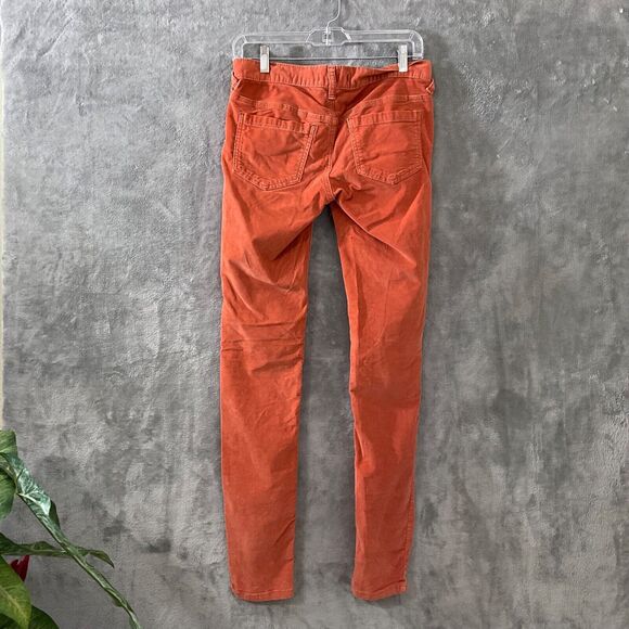 Free People Corduroy Jeans Womens Size 27 Burnt Orange logo button - Picture 3 of 12